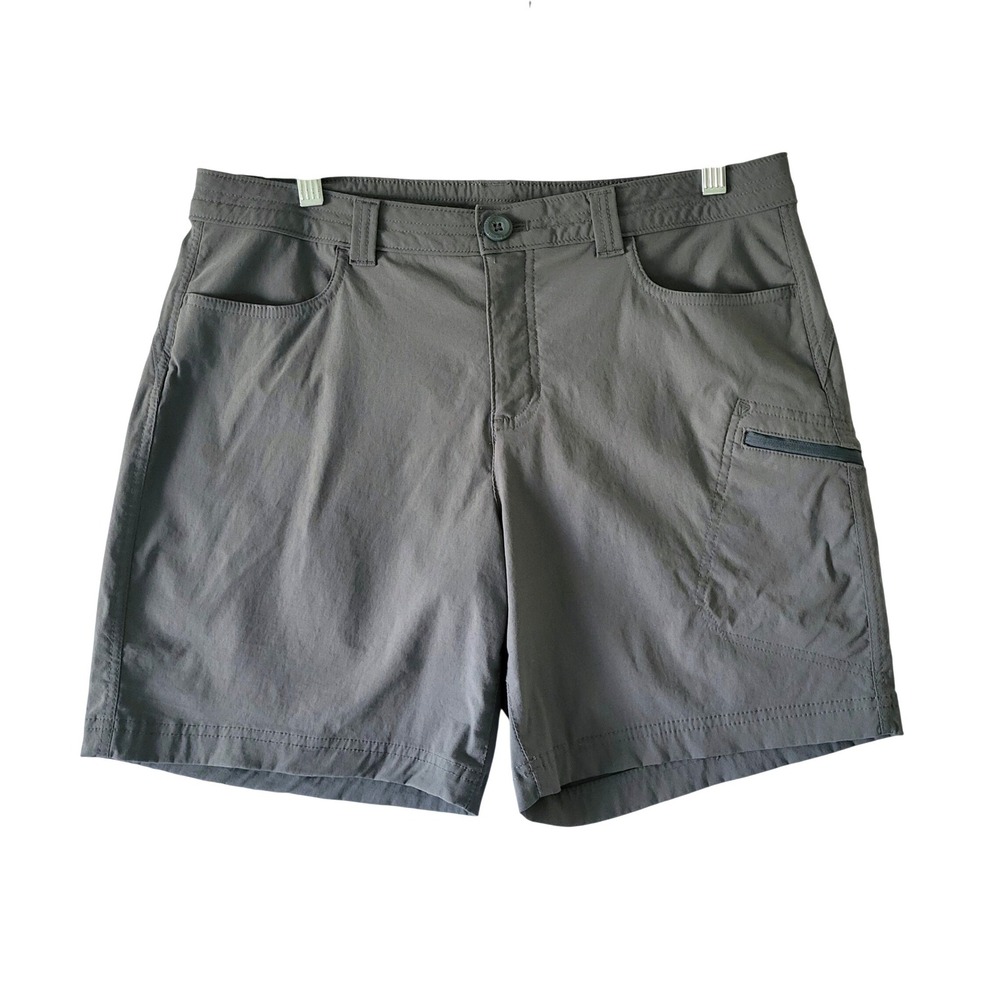 Eddie Bauer Shorts Womens 12 Gray Outdoors Hiking Stretch Zip Pocket - Picture 2 of 10
